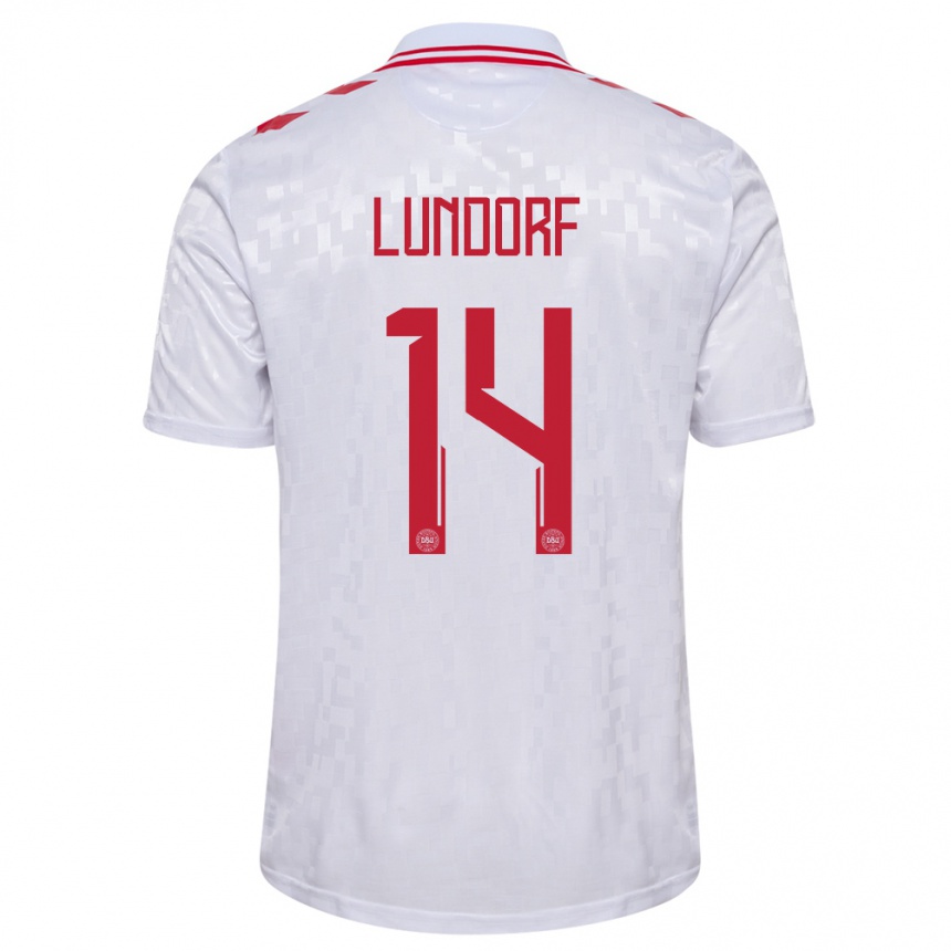 Men Football Denmark Matilde Lundorf #14 White Away Jersey 24-26 T-Shirt Australia