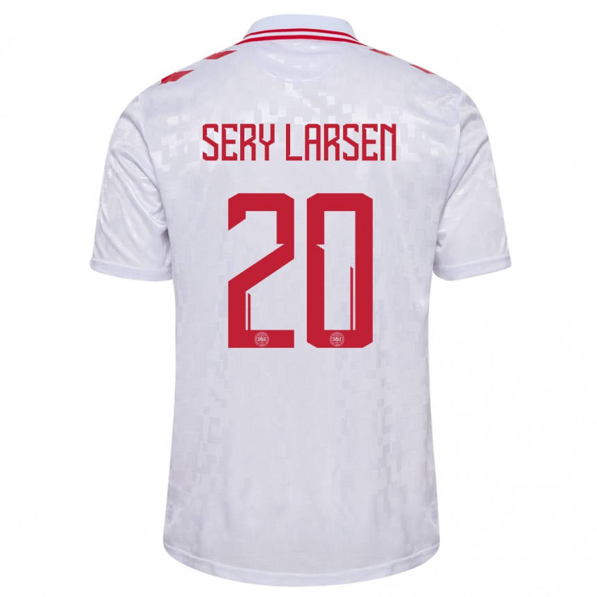 Men Football Denmark Japhet Sery Larsen #20 White Away Jersey 24-26 T-Shirt Australia