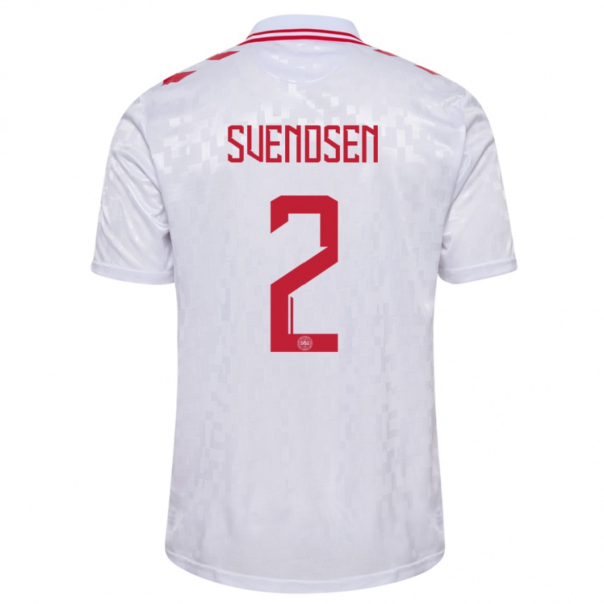 Men Football Denmark Oliver Svendsen #2 White Away Jersey 24-26 T-Shirt Australia