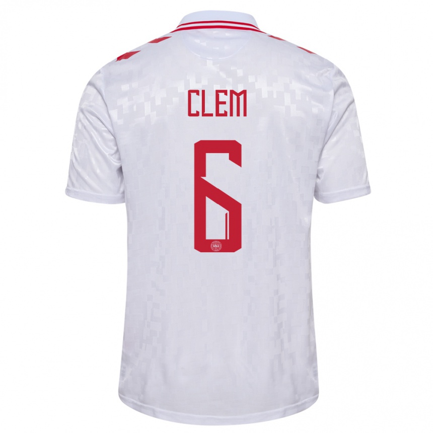 Men Football Denmark William Clem #6 White Away Jersey 24-26 T-Shirt Australia