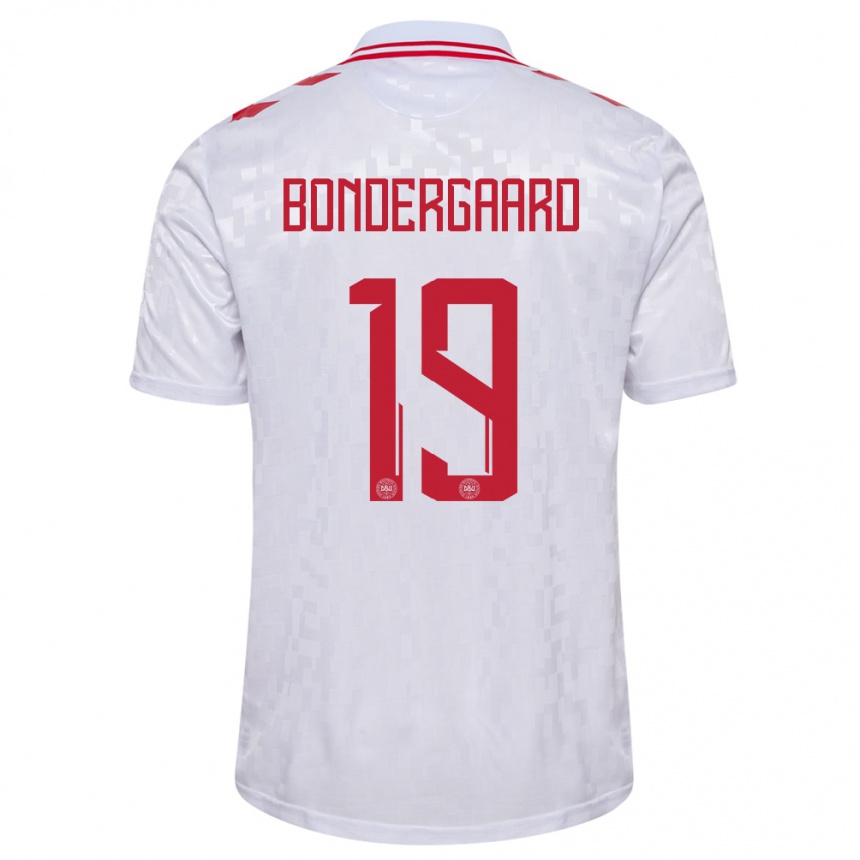 Men Football Denmark Asbjorn Bondergaard #19 White Away Jersey 24-26 T-Shirt Australia