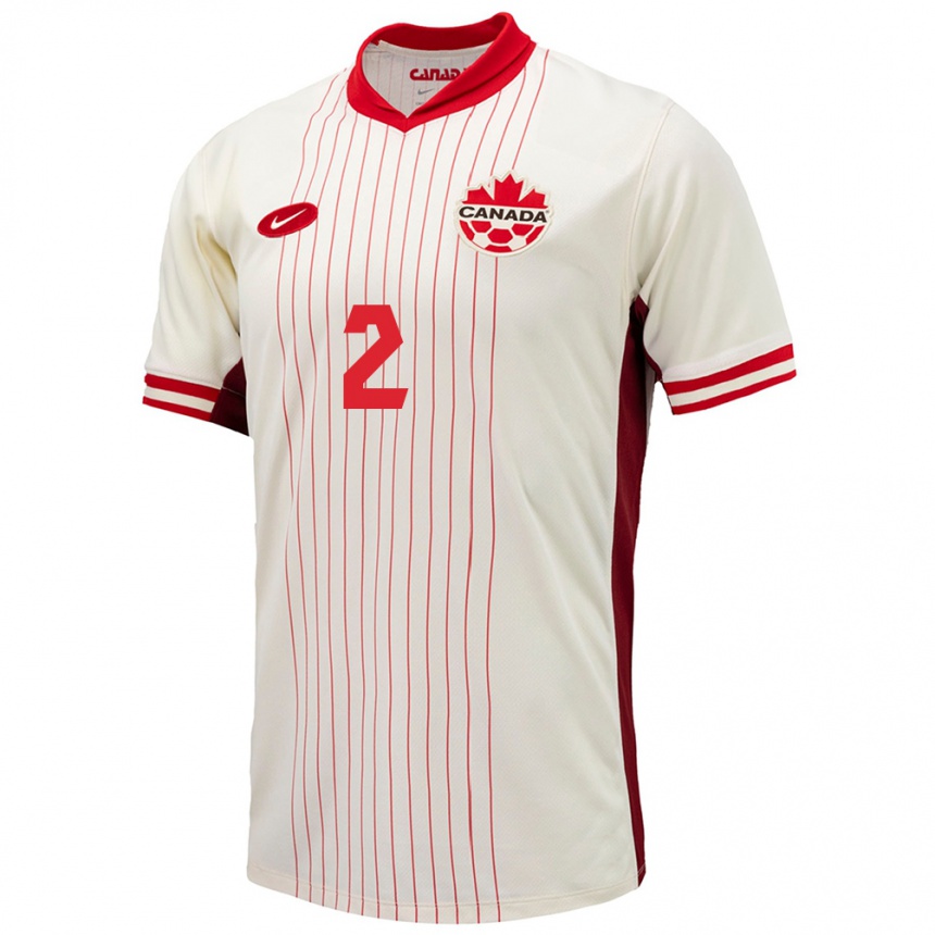 Men Football Canada Noah Abatneh #2 White Away Jersey 24-26 T-Shirt Australia