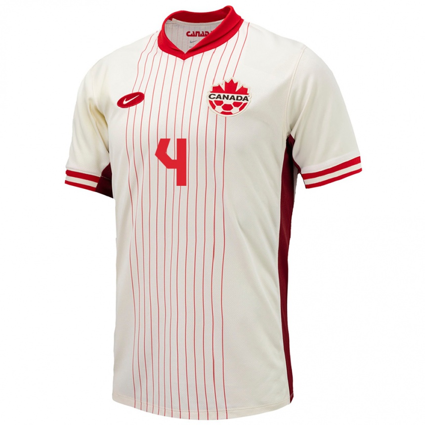 Men Football Canada Kamal Miller #4 White Away Jersey 24-26 T-Shirt Australia