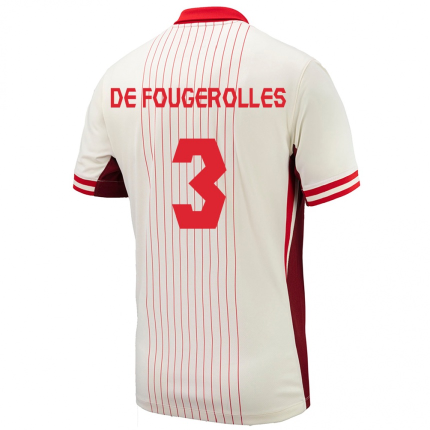 Men Football Canada Luc De Fougerolles #3 White Away Jersey 24-26 T-Shirt Australia