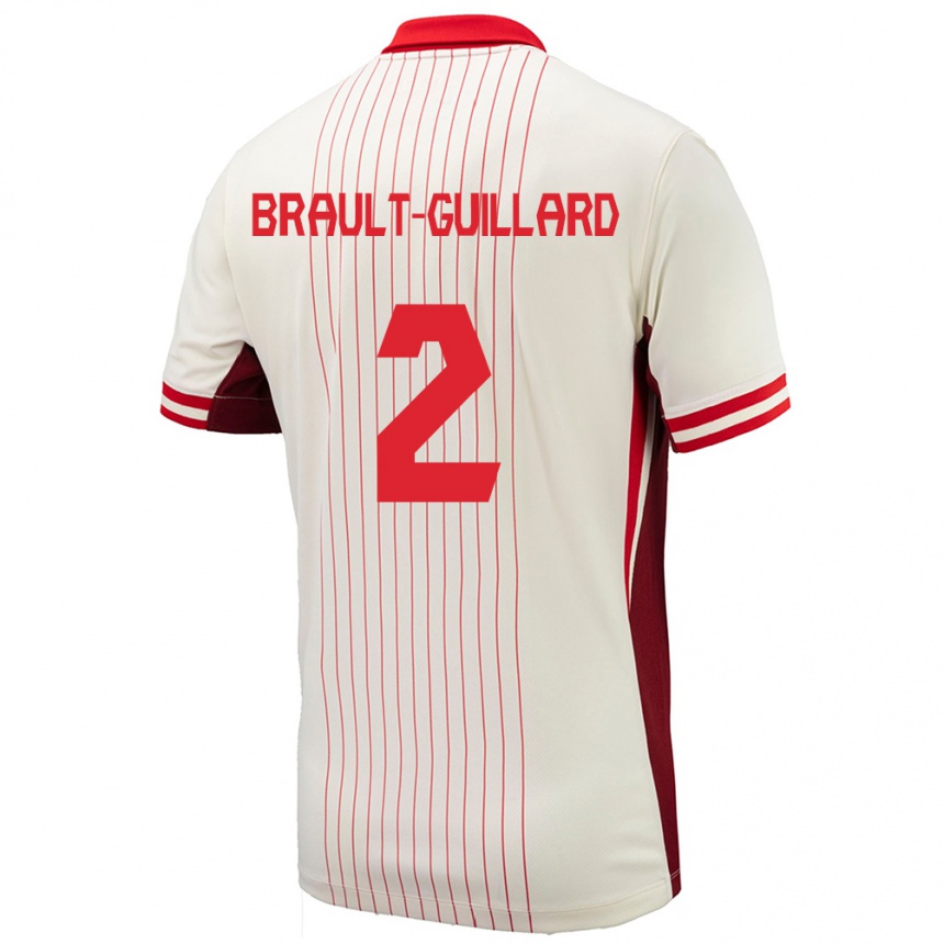 Men Football Canada Zachary Brault-Guillard #2 White Away Jersey 24-26 T-Shirt Australia