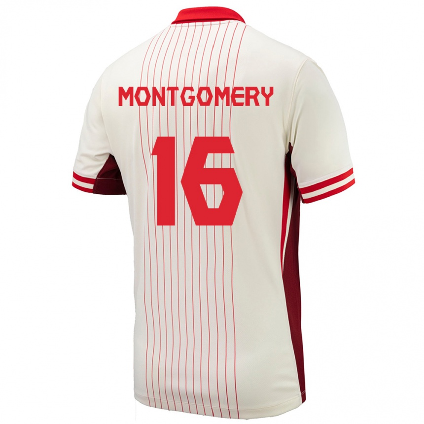 Men Football Canada Callum Montgomery #16 White Away Jersey 24-26 T-Shirt Australia