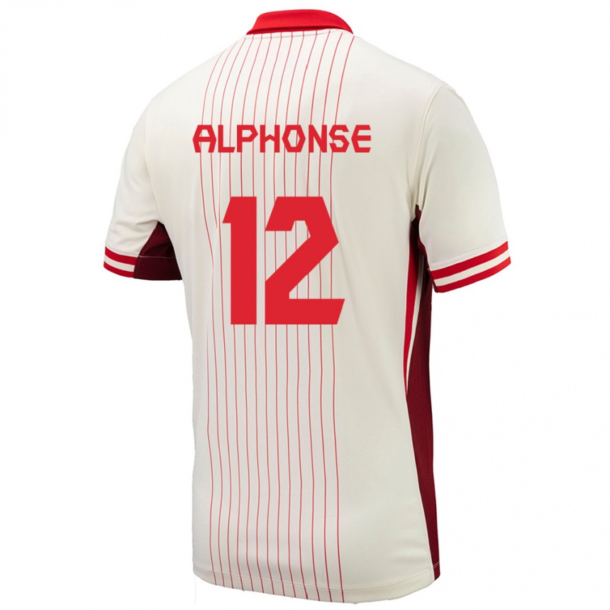 Men Football Canada Jefferson Alphonse #12 White Away Jersey 24-26 T-Shirt Australia