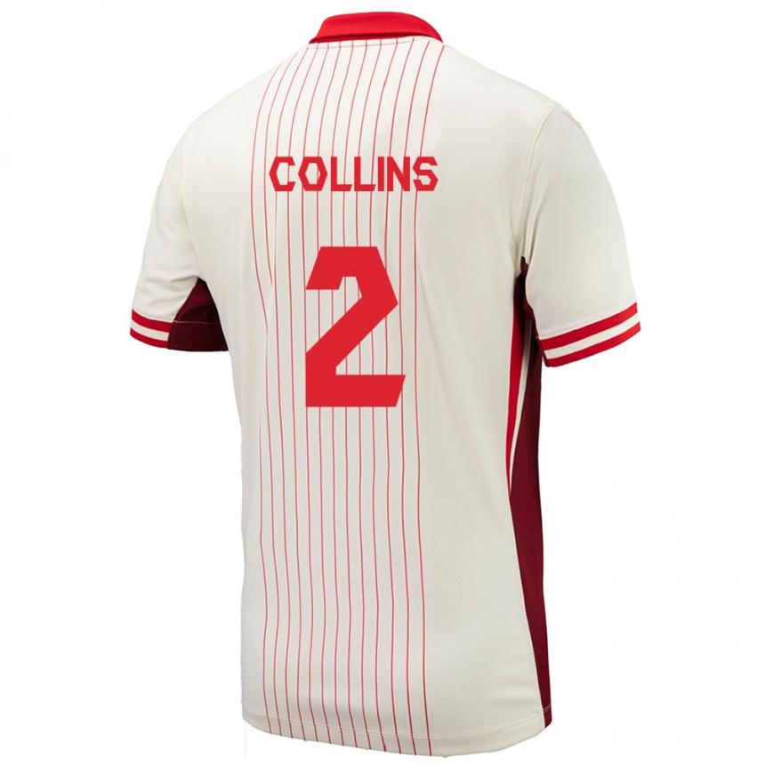 Men Football Canada Sydney Collins #2 White Away Jersey 24-26 T-Shirt Australia