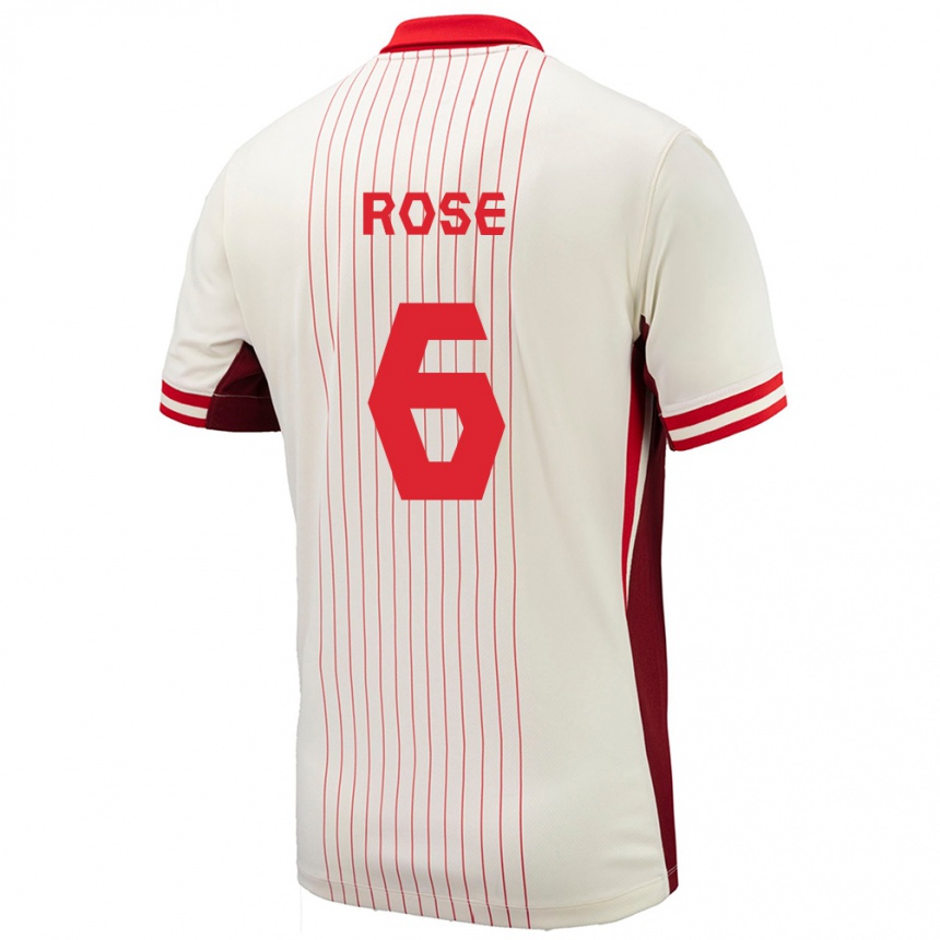 Men Football Canada Deanne Rose #6 White Away Jersey 24-26 T-Shirt Australia