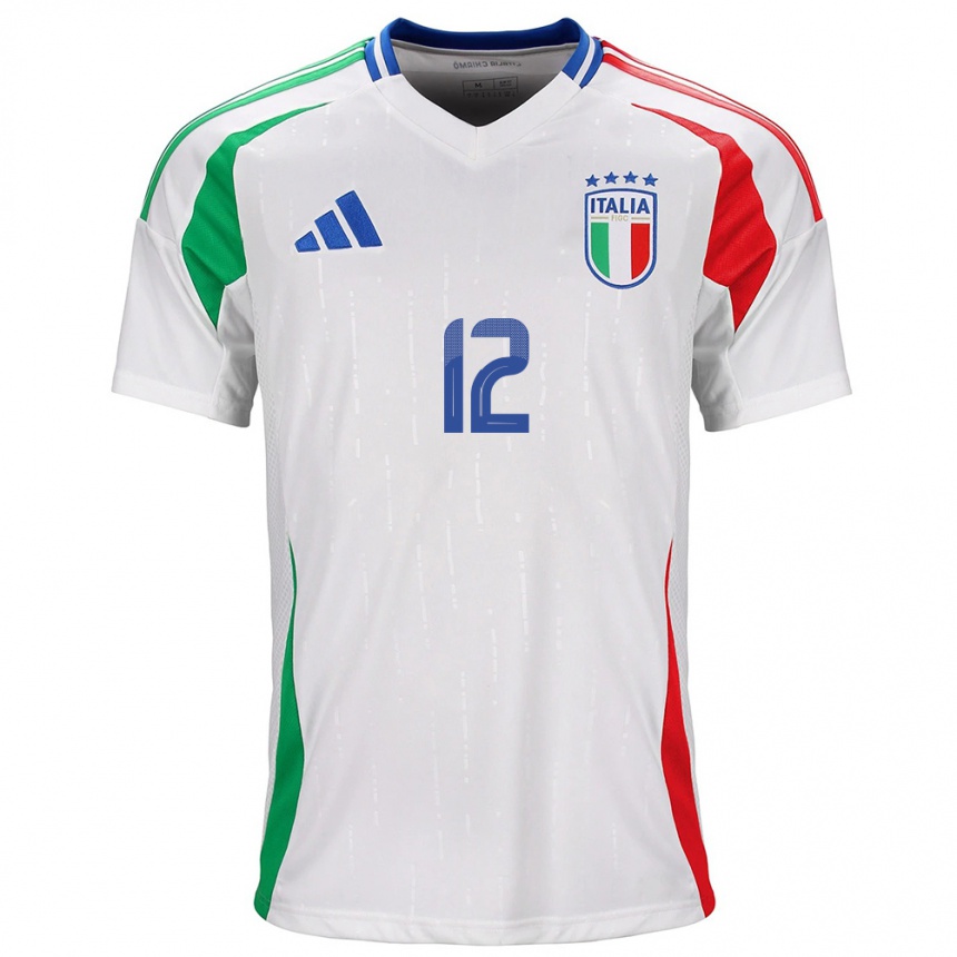 Men Football Italy Guglielmo Vicario #12 White Away Jersey 24-26 T-Shirt Australia