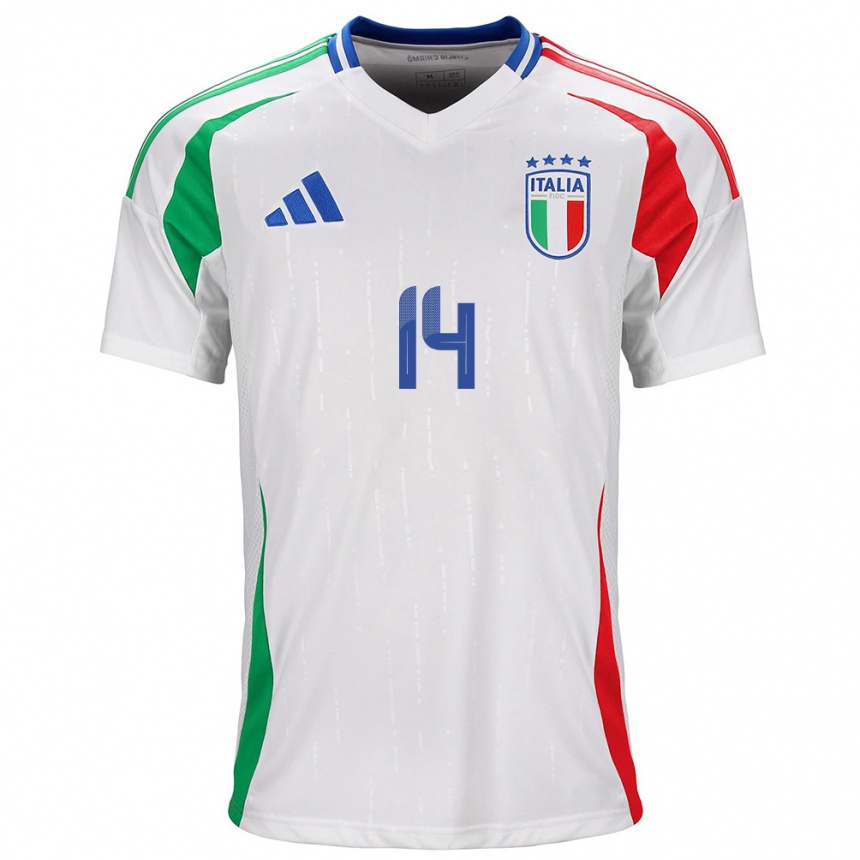 Men Football Italy Federico Chiesa #14 White Away Jersey 24-26 T-Shirt Australia