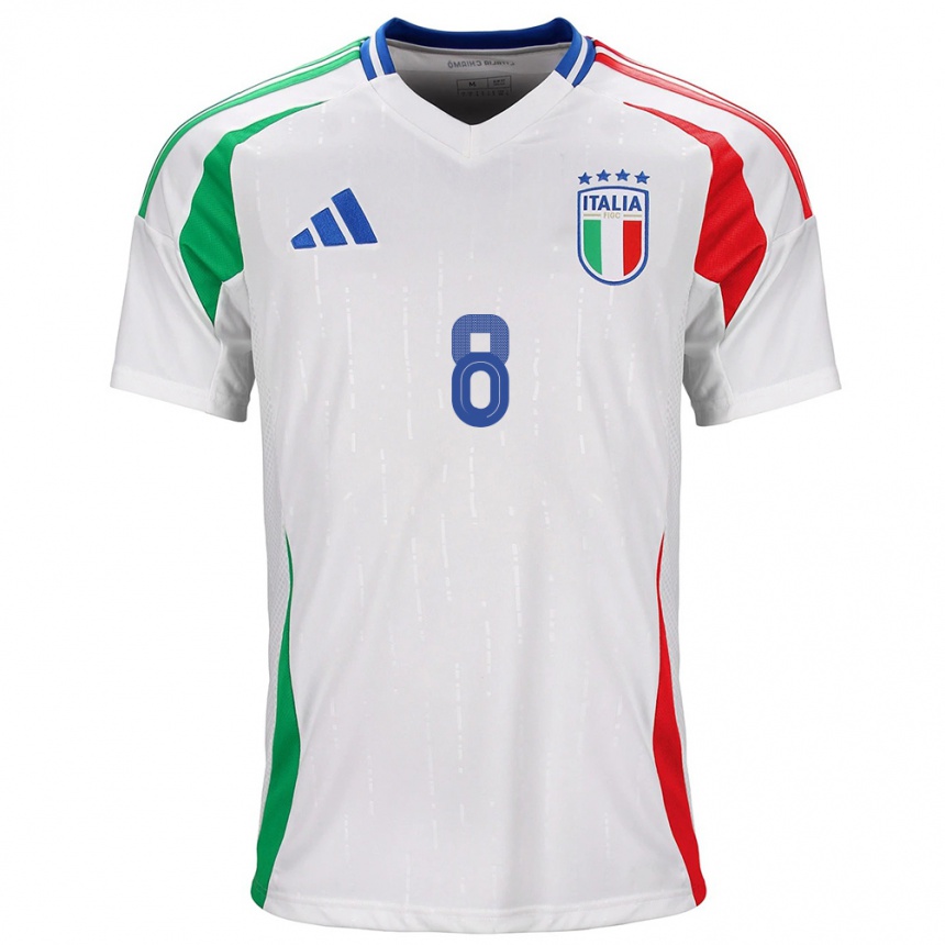 Men Football Italy Luca Di Maggio #8 White Away Jersey 24-26 T-Shirt Australia