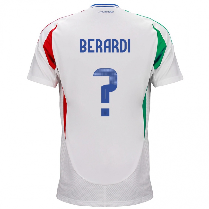 Men Football Italy Domenico Berardi #0 White Away Jersey 24-26 T-Shirt Australia