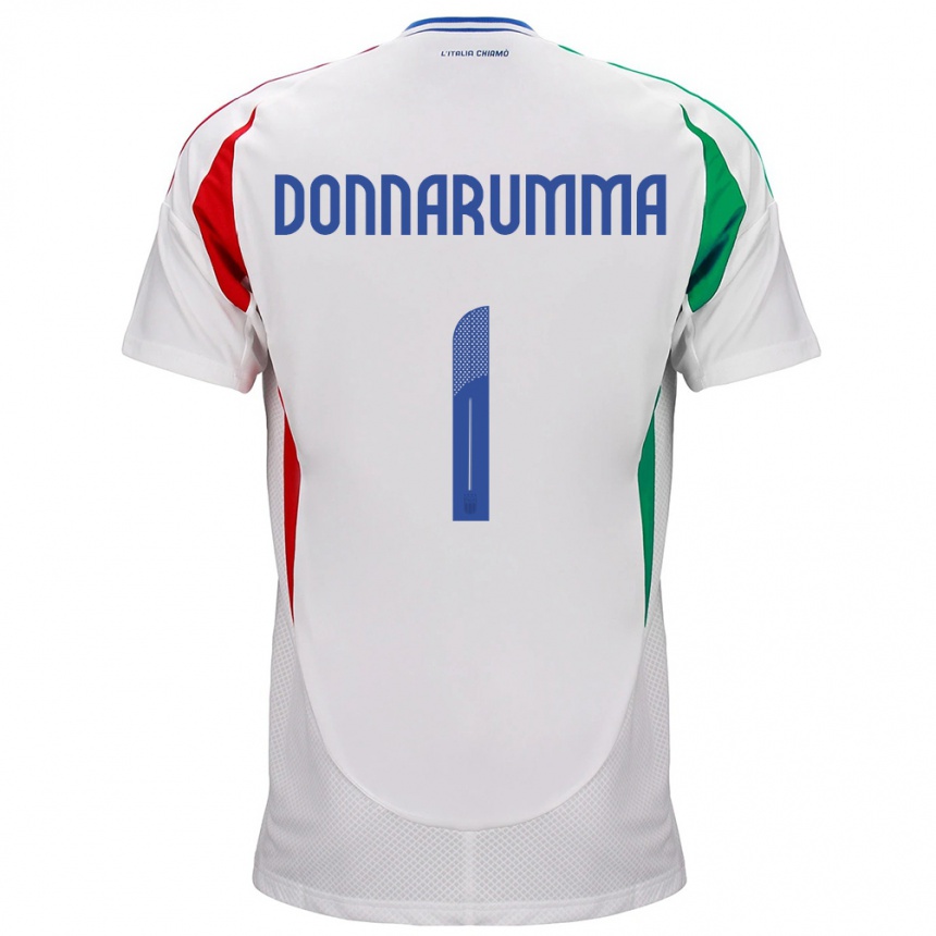 Men Football Italy Gianluigi Donnarumma #1 White Away Jersey 24-26 T-Shirt Australia