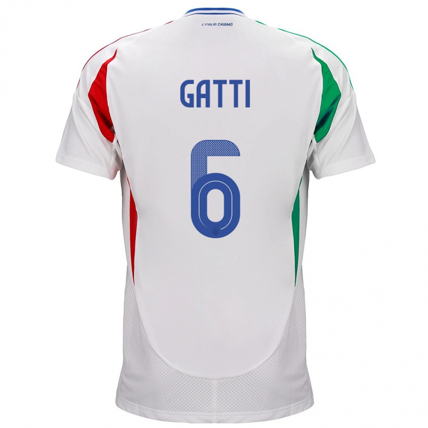 Men Football Italy Federico Gatti #6 White Away Jersey 24-26 T-Shirt Australia