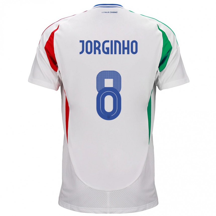 Men Football Italy Jorginho #8 White Away Jersey 24-26 T-Shirt Australia