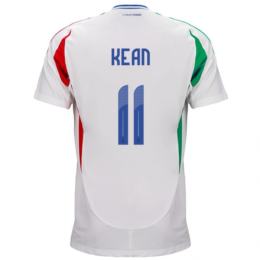 Men Football Italy Moise Kean #11 White Away Jersey 24-26 T-Shirt Australia