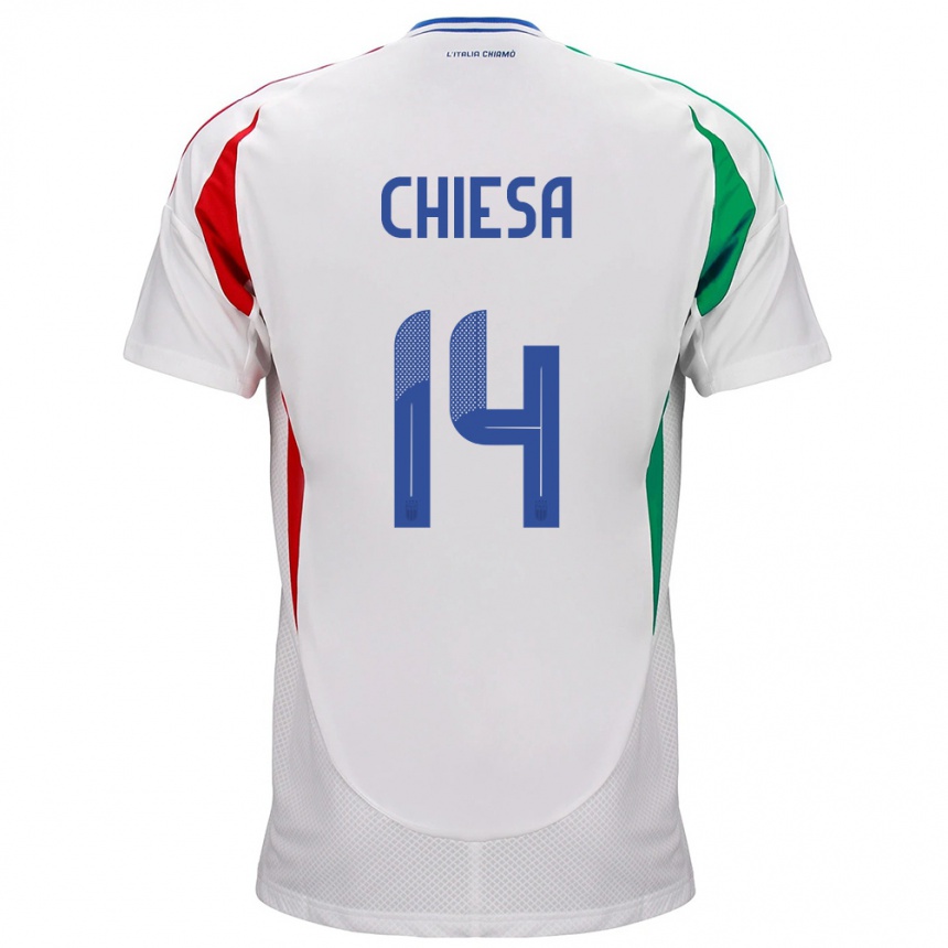 Men Football Italy Federico Chiesa #14 White Away Jersey 24-26 T-Shirt Australia