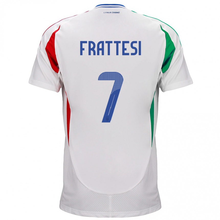 Men Football Italy Davide Frattesi #7 White Away Jersey 24-26 T-Shirt Australia