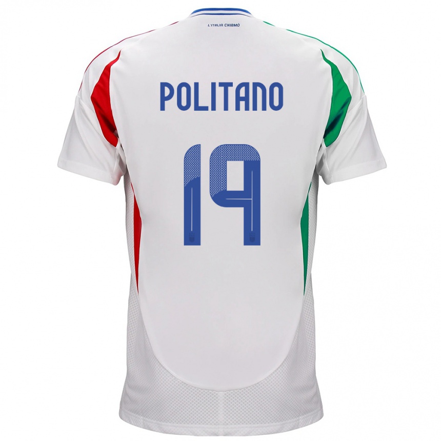 Men Football Italy Matteo Politano #19 White Away Jersey 24-26 T-Shirt Australia