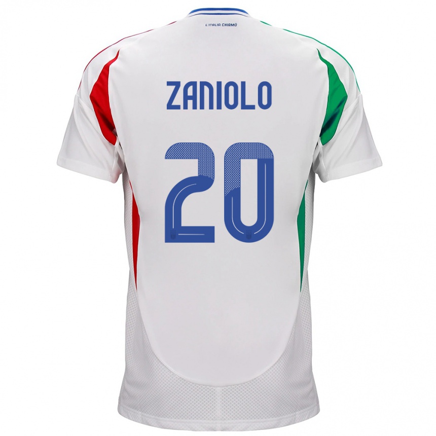 Men Football Italy Nicolò Zaniolo #20 White Away Jersey 24-26 T-Shirt Australia