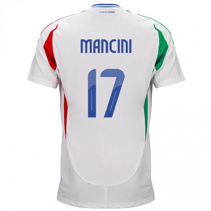 Men Football Italy Gianluca Mancini #17 White Away Jersey 24-26 T-Shirt Australia