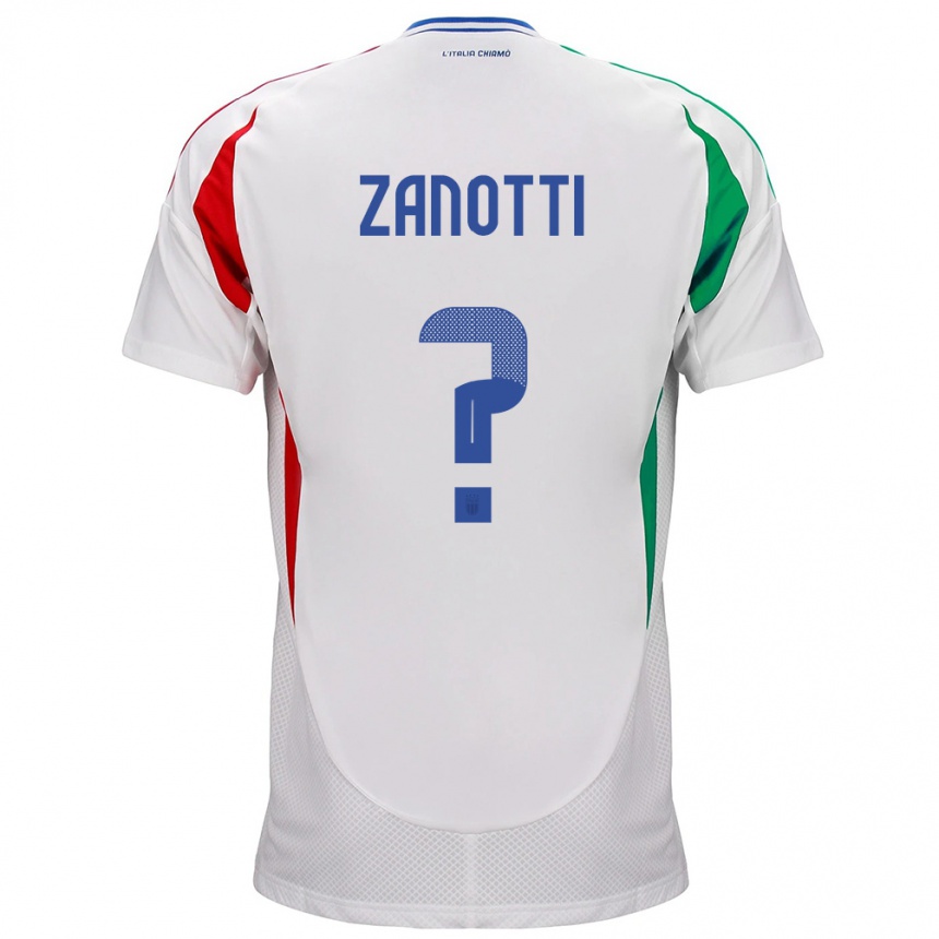 Men Football Italy Mattia Zanotti #0 White Away Jersey 24-26 T-Shirt Australia