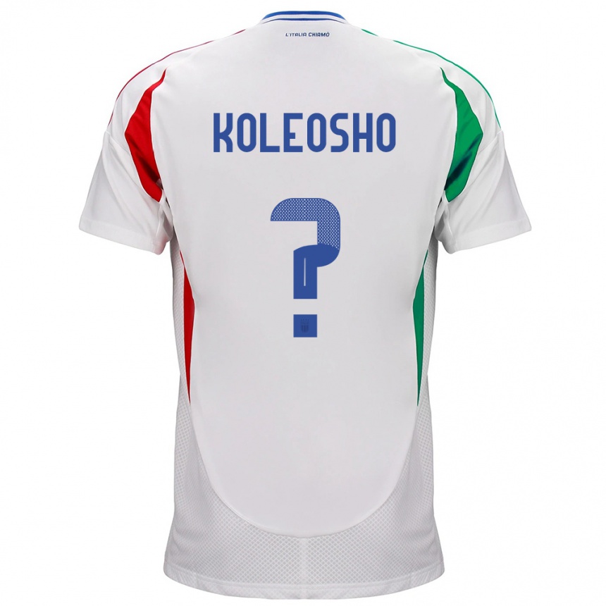 Men Football Italy Luca Koleosho #0 White Away Jersey 24-26 T-Shirt Australia