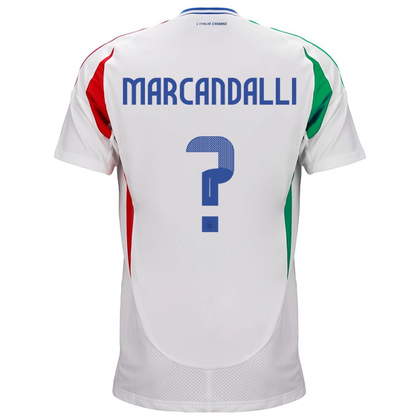 Men Football Italy Alessandro Marcandalli #0 White Away Jersey 24-26 T-Shirt Australia