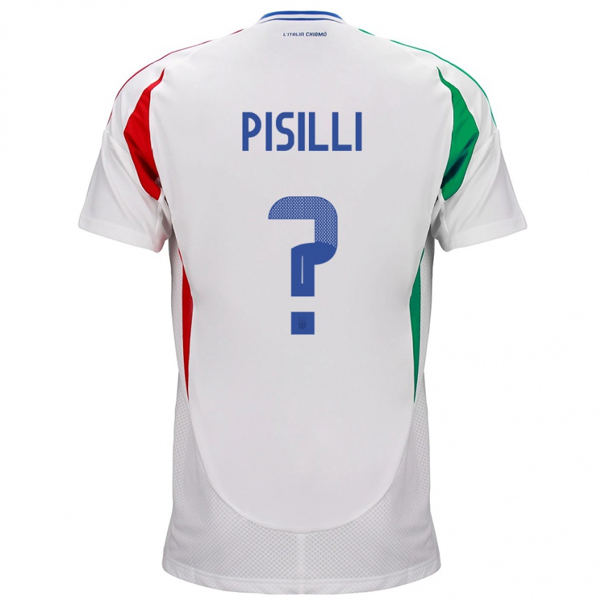 Men Football Italy Niccolò Pisilli #0 White Away Jersey 24-26 T-Shirt Australia