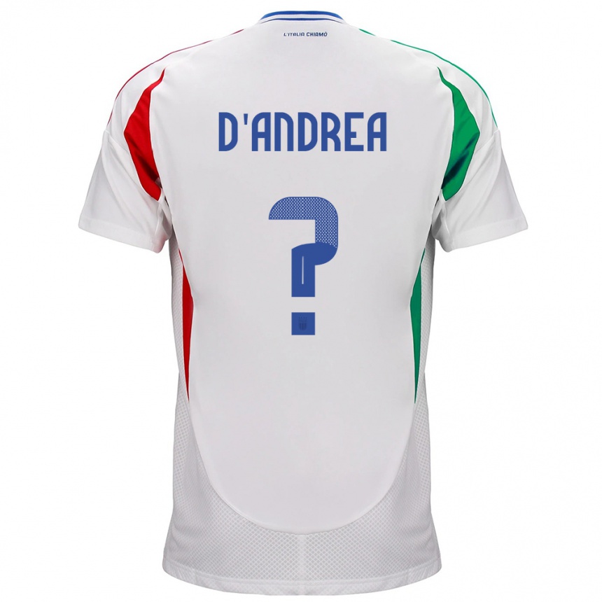 Men Football Italy Luca D'andrea #0 White Away Jersey 24-26 T-Shirt Australia