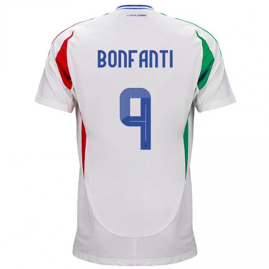 Men Football Italy Nicholas Bonfanti #9 White Away Jersey 24-26 T-Shirt Australia