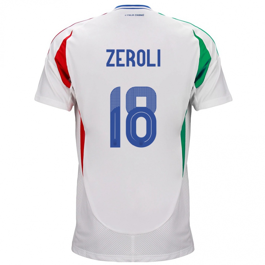 Men Football Italy Kevin Zeroli #18 White Away Jersey 24-26 T-Shirt Australia