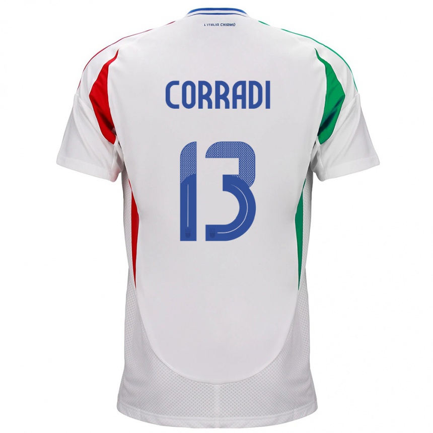 Men Football Italy Christian Corradi #13 White Away Jersey 24-26 T-Shirt Australia