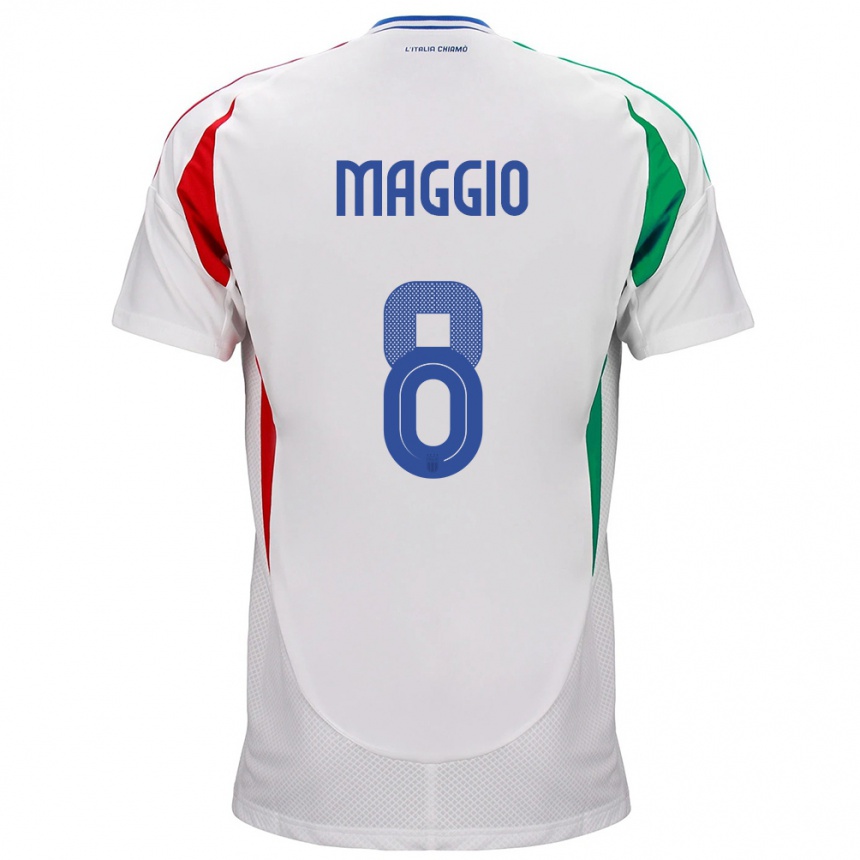 Men Football Italy Luca Di Maggio #8 White Away Jersey 24-26 T-Shirt Australia