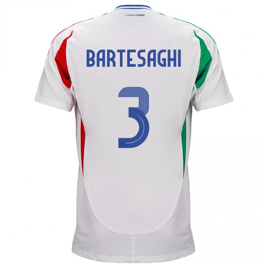 Men Football Italy Davide Bartesaghi #3 White Away Jersey 24-26 T-Shirt Australia