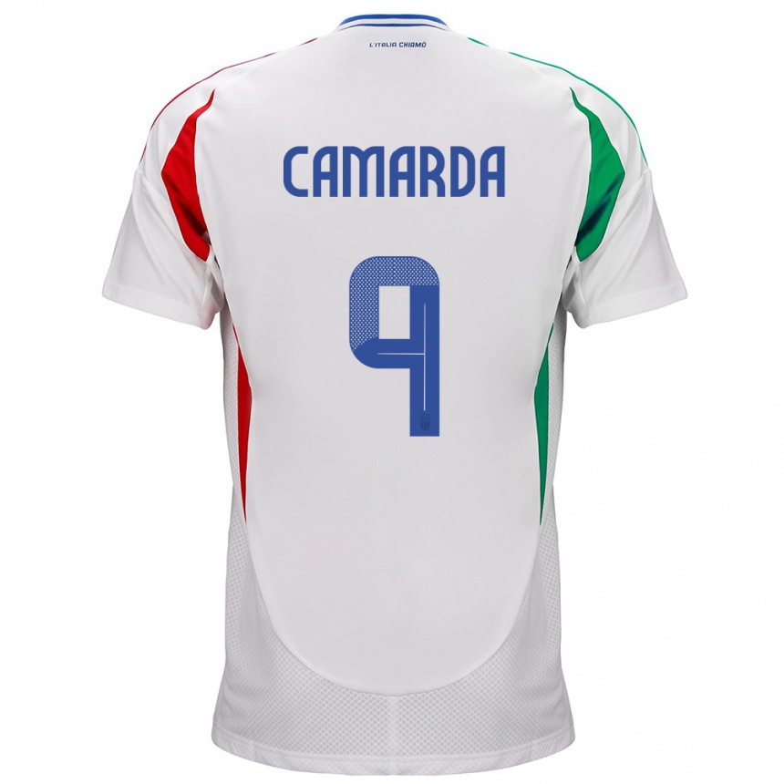 Men Football Italy Francesco Camarda #9 White Away Jersey 24-26 T-Shirt Australia