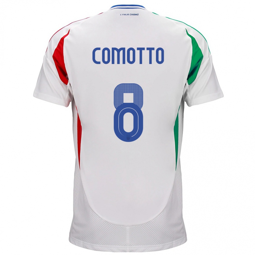 Men Football Italy Christian Comotto #8 White Away Jersey 24-26 T-Shirt Australia