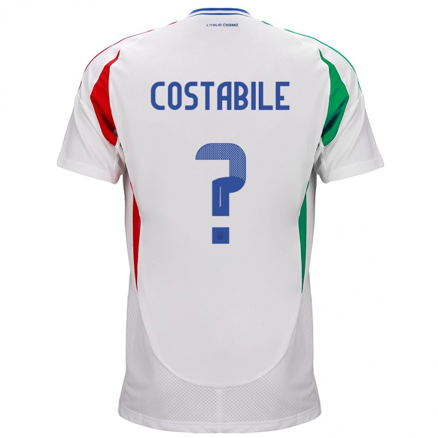 Men Football Italy Cristian Costabile #0 White Away Jersey 24-26 T-Shirt Australia