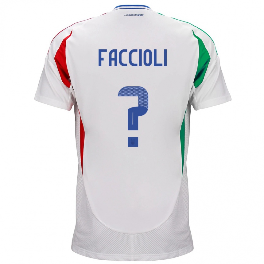 Men Football Italy Pietro Faccioli #0 White Away Jersey 24-26 T-Shirt Australia