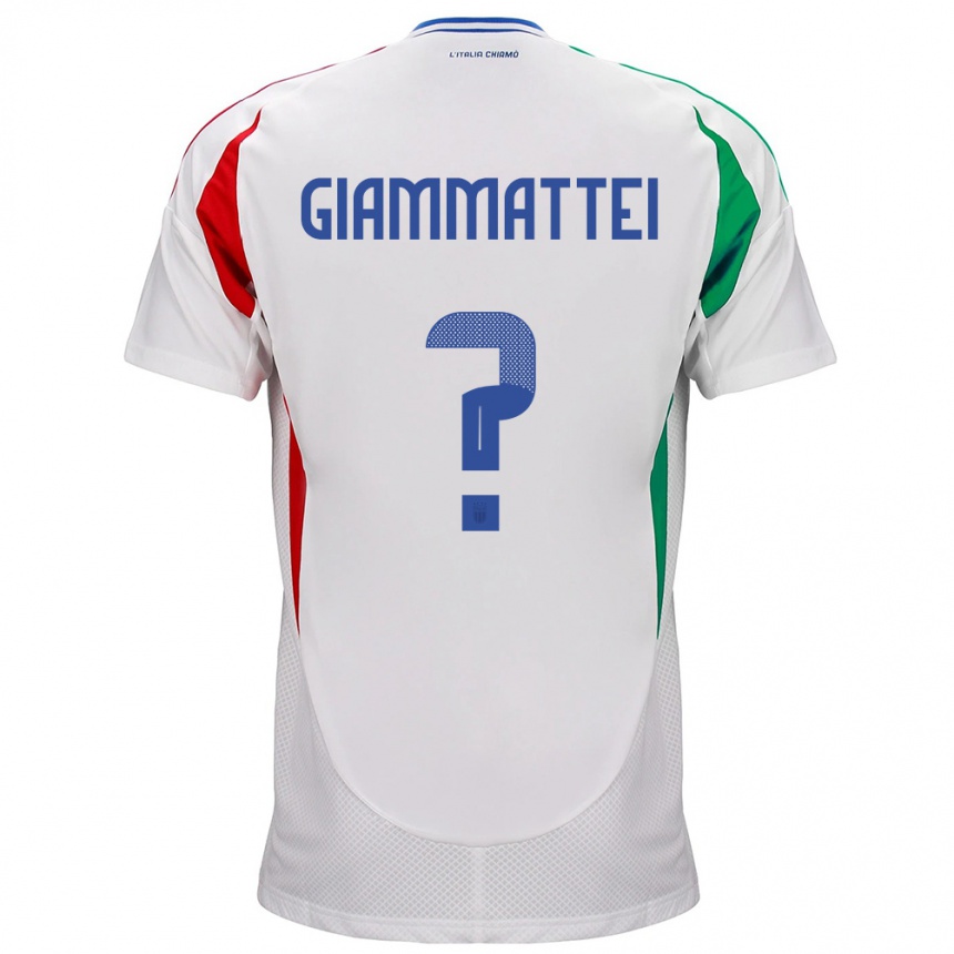 Men Football Italy Gioele Giammattei #0 White Away Jersey 24-26 T-Shirt Australia