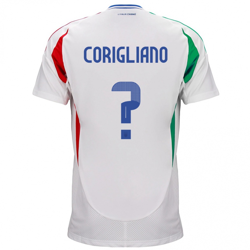 Men Football Italy Thomas Corigliano #0 White Away Jersey 24-26 T-Shirt Australia