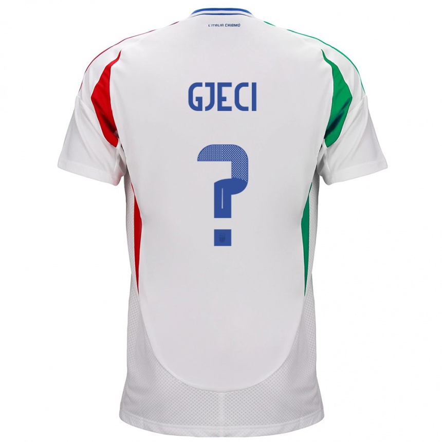 Men Football Italy Delis Gjeci #0 White Away Jersey 24-26 T-Shirt Australia