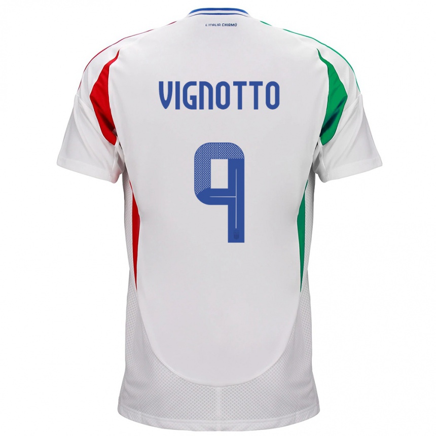 Men Football Italy Elisabetta Vignotto #9 White Away Jersey 24-26 T-Shirt Australia