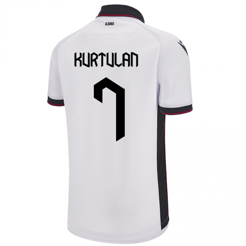 Men Football Albania Arda Kurtulan #7 White Away Jersey 24-26 T-Shirt Australia