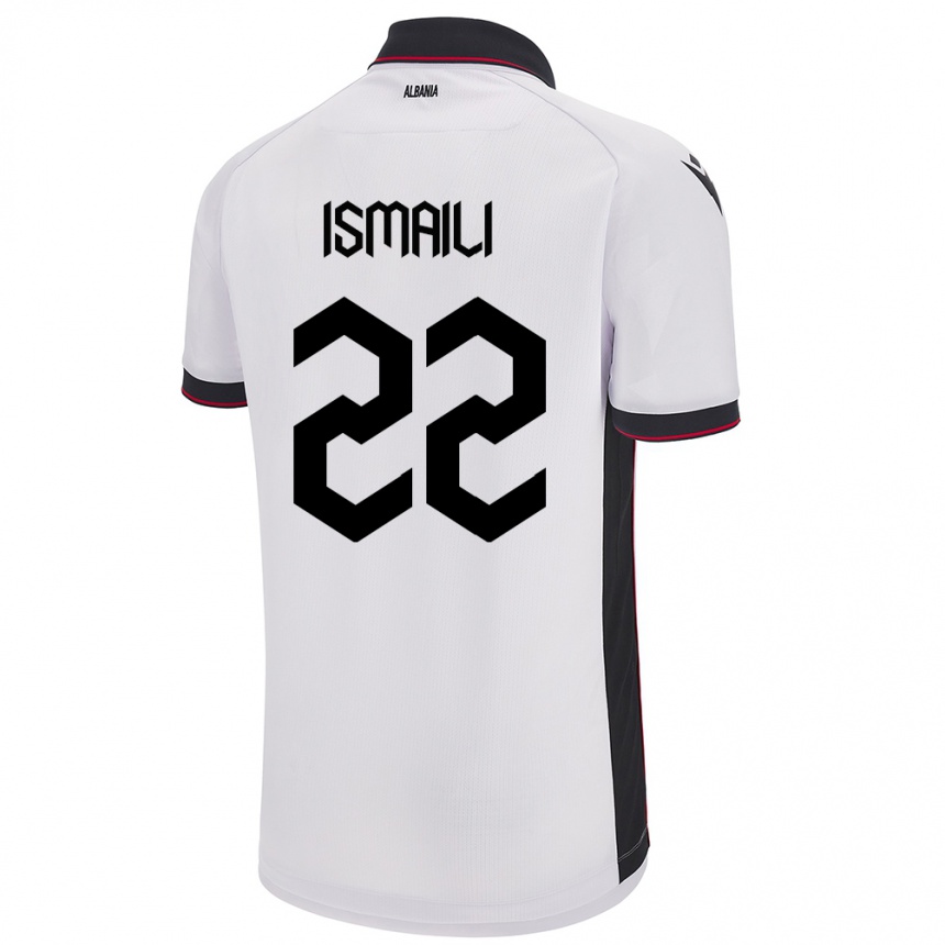 Men Football Albania Ysni Ismaili #22 White Away Jersey 24-26 T-Shirt Australia