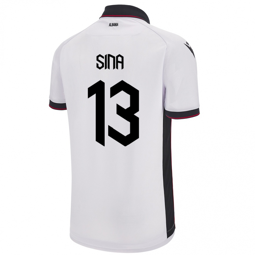 Men Football Albania Samuele Sina #13 White Away Jersey 24-26 T-Shirt Australia