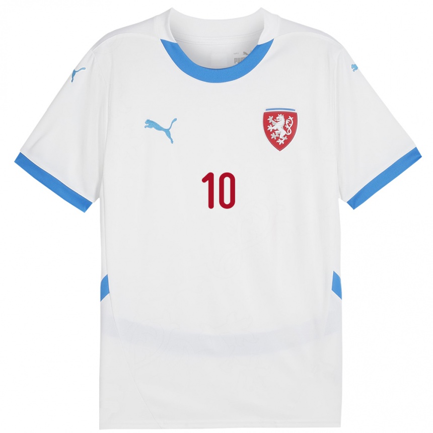 Men Football Czech Republic Samuel Pikolon #10 White Away Jersey 24-26 T-Shirt Australia