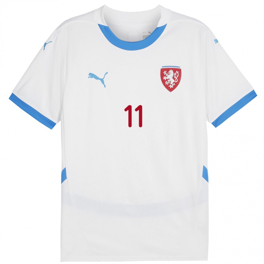 Men Football Czech Republic Christophe Kabongo #11 White Away Jersey 24-26 T-Shirt Australia