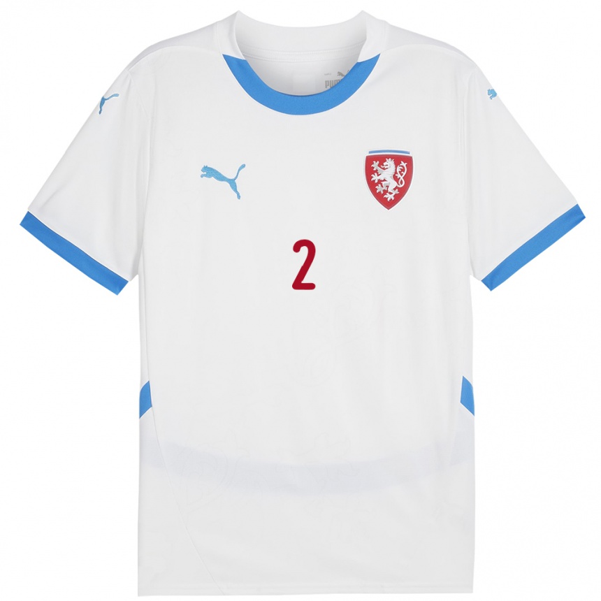 Men Football Czech Republic Tobias Boledovic #2 White Away Jersey 24-26 T-Shirt Australia